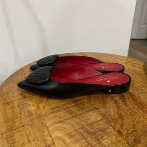 Kate Spade Black Quilted Heart Mules